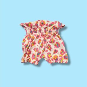 Pink Yellow and Blue Cheetah Bloomers with Ruffled Edges